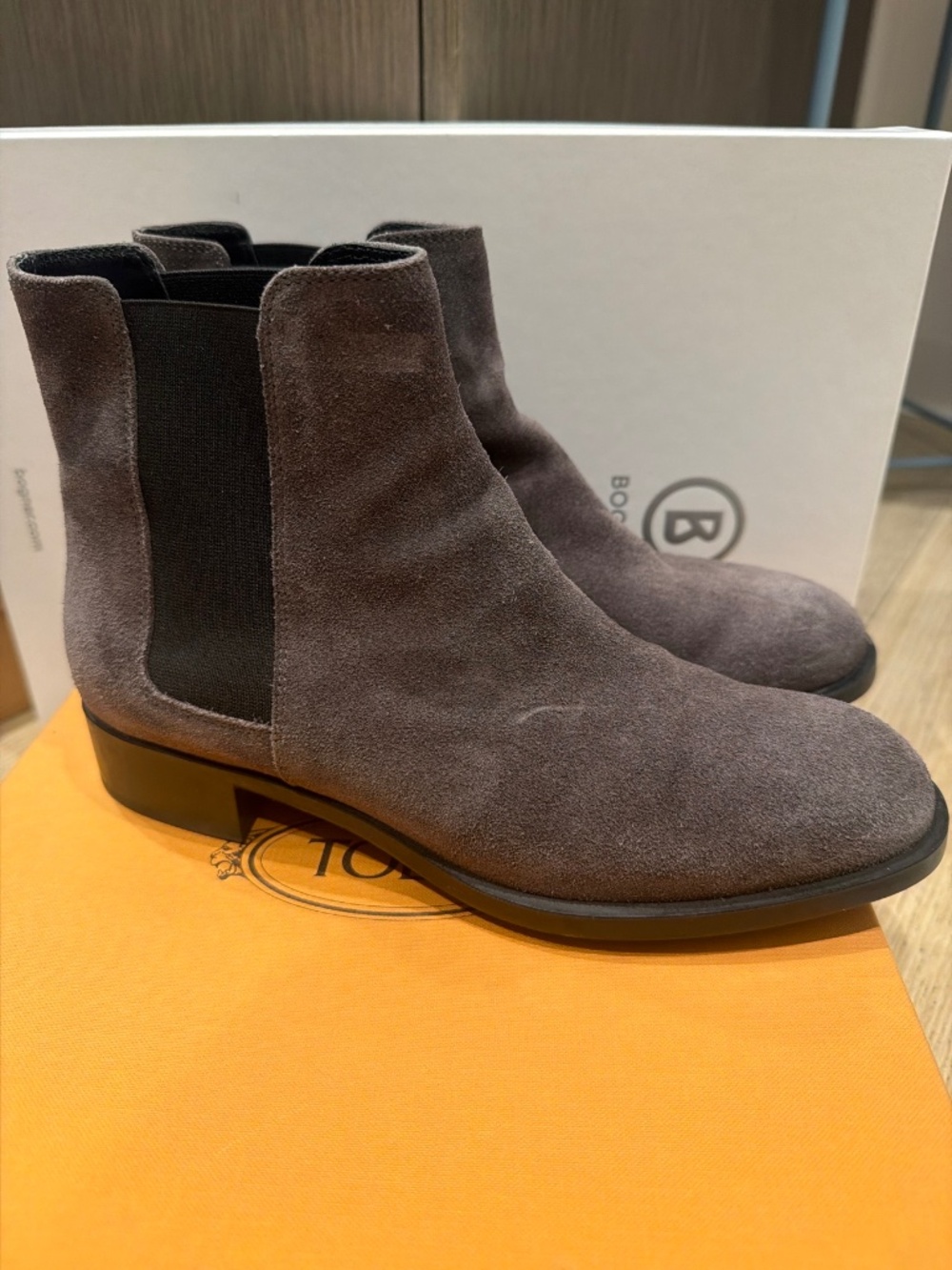 Tod's Grey Suede Chelsea Boots 37.5